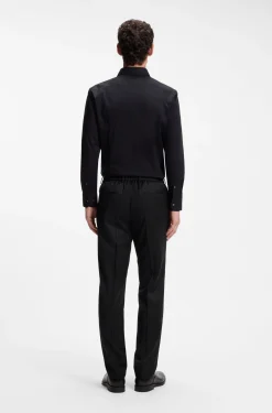 BOSS ONE Slim-fit trousers in virgin-wool serge