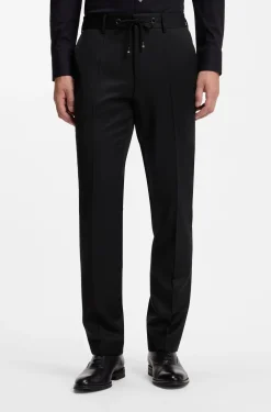 BOSS ONE Slim-fit trousers in virgin-wool serge