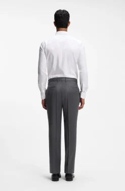 BOSS ONE Slim-fit trousers in virgin-wool serge