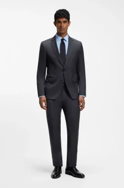 BOSS ONE Slim-fit trousers in virgin-wool serge