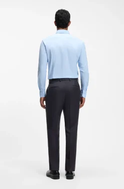 BOSS ONE Slim-fit trousers in virgin-wool serge