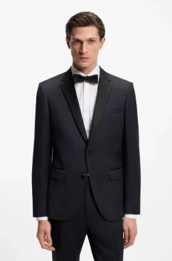 BOSS ONE Slim-fit tuxedo jacket in virgin-wool serge