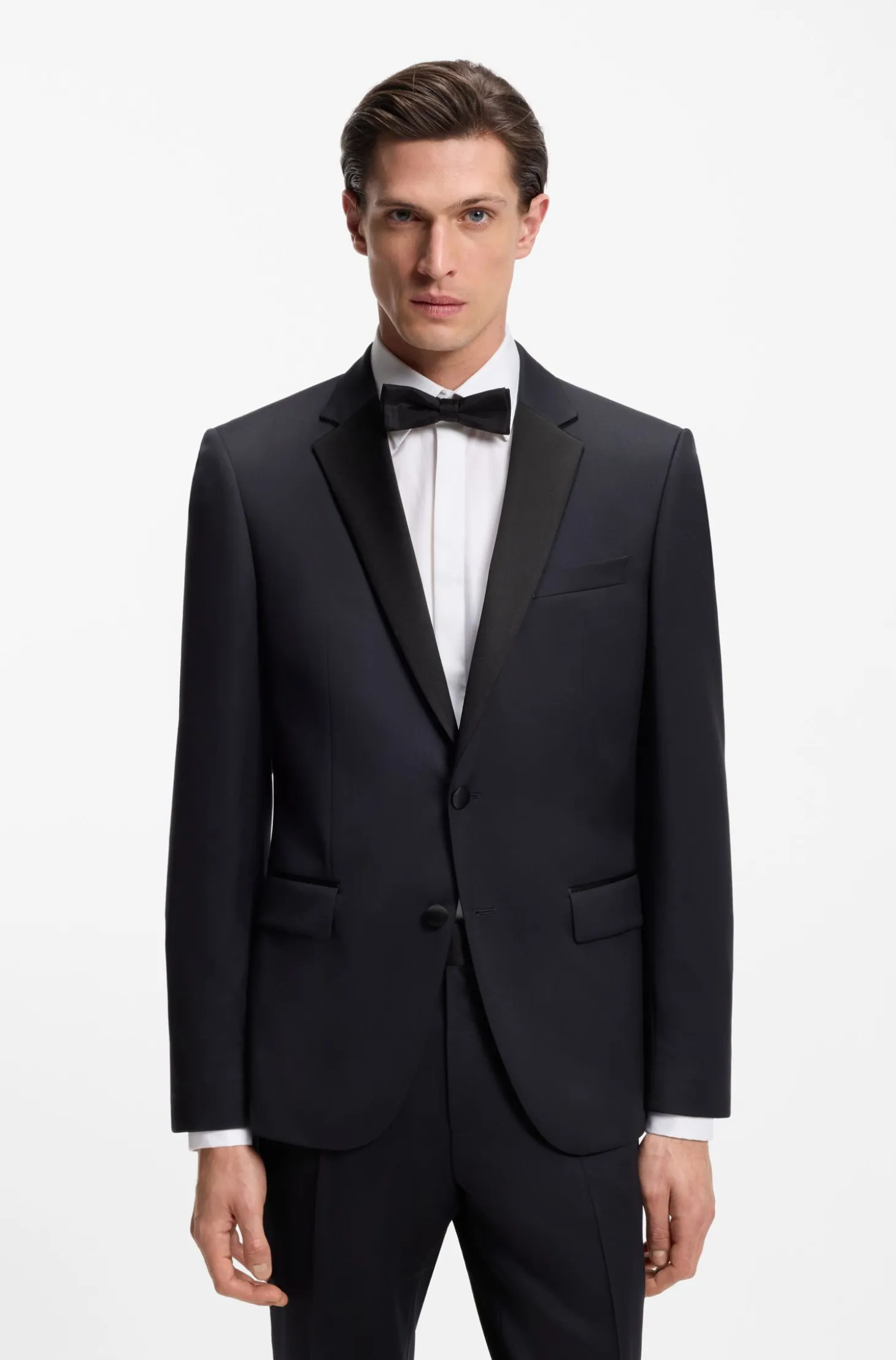 BOSS ONE Slim-fit tuxedo jacket in virgin-wool serge