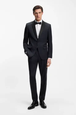 BOSS ONE Slim-fit tuxedo jacket in virgin-wool serge