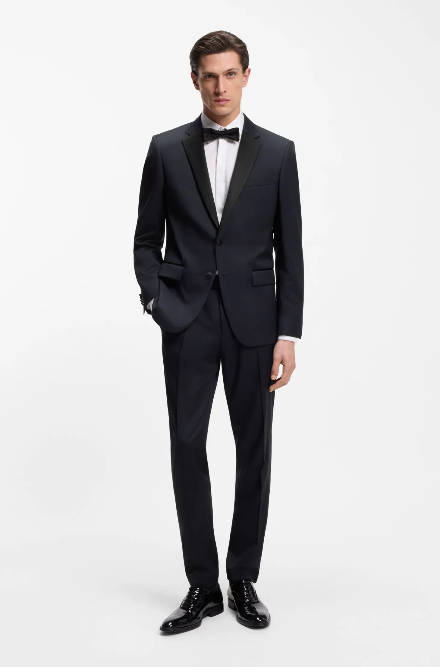 BOSS ONE Slim-fit tuxedo jacket in virgin-wool serge