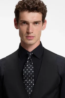 BOSS ONE Slim-fit waistcoat in virgin-wool serge