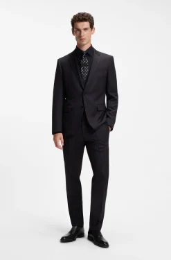 BOSS ONE Slim-fit waistcoat in virgin-wool serge