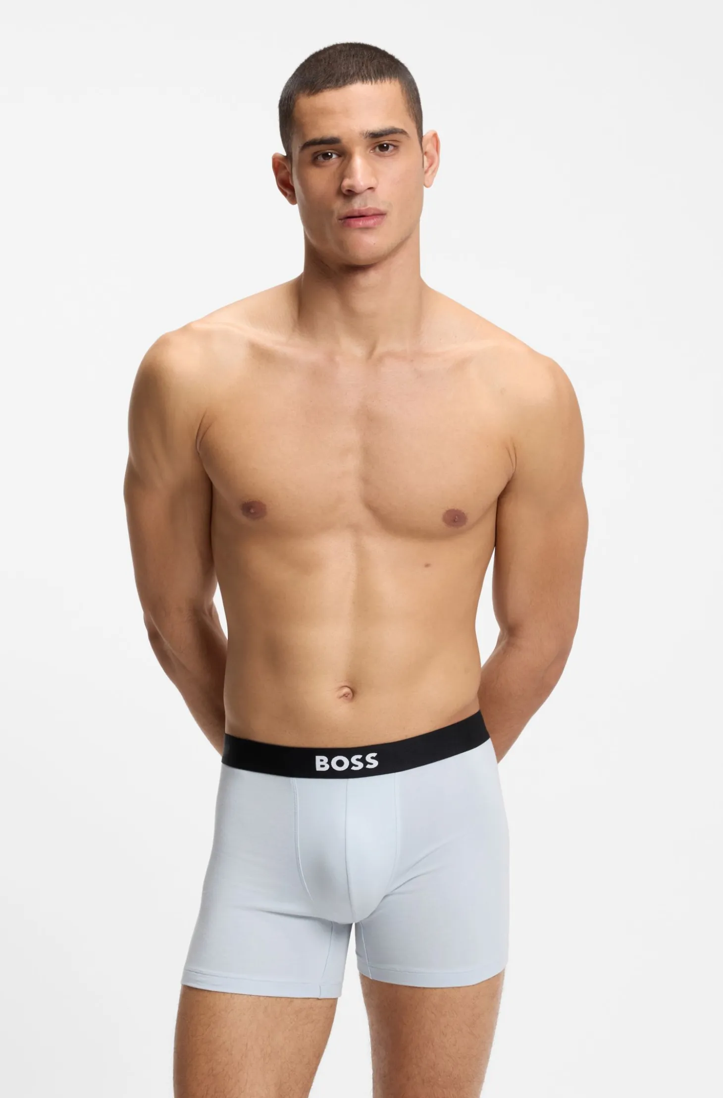 BOSS ONE three-pack of logo-waistband boxer briefs