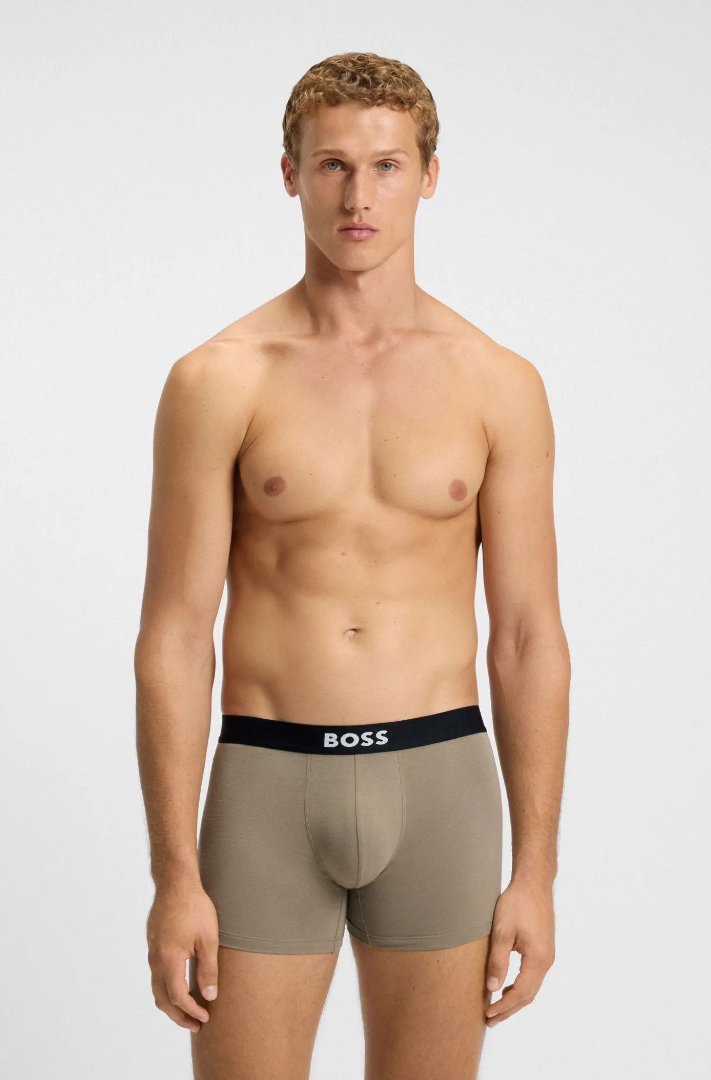 BOSS ONE three-pack of logo-waistband boxer briefs