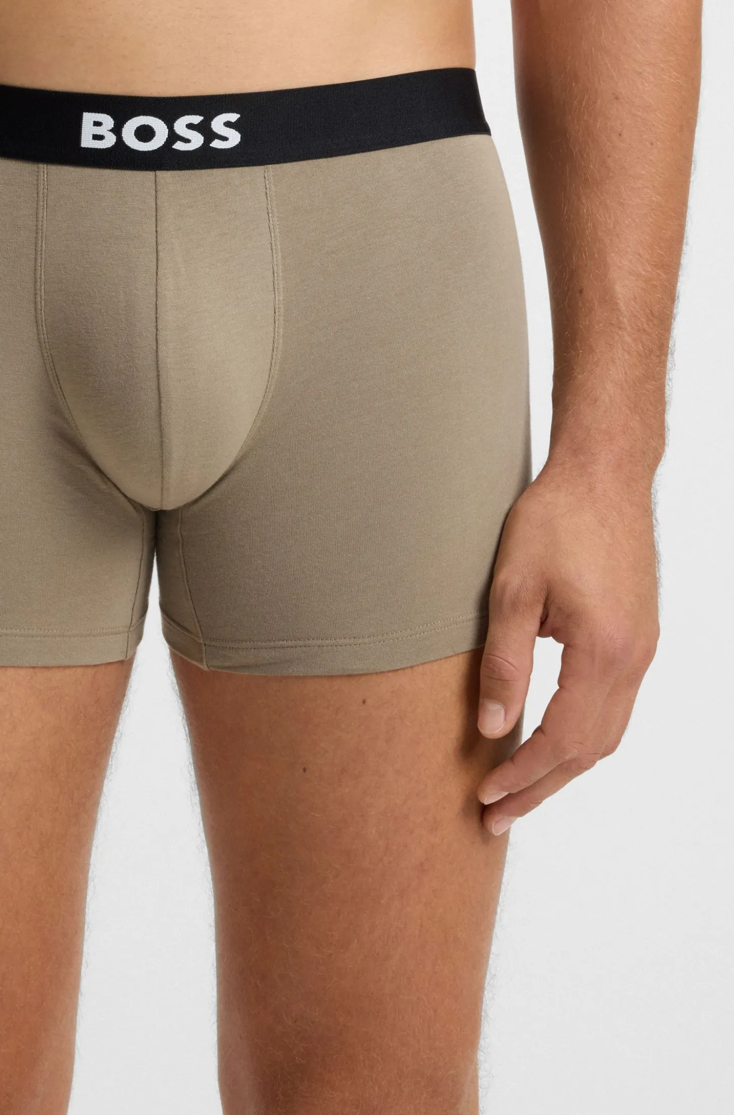 BOSS ONE three-pack of logo-waistband boxer briefs