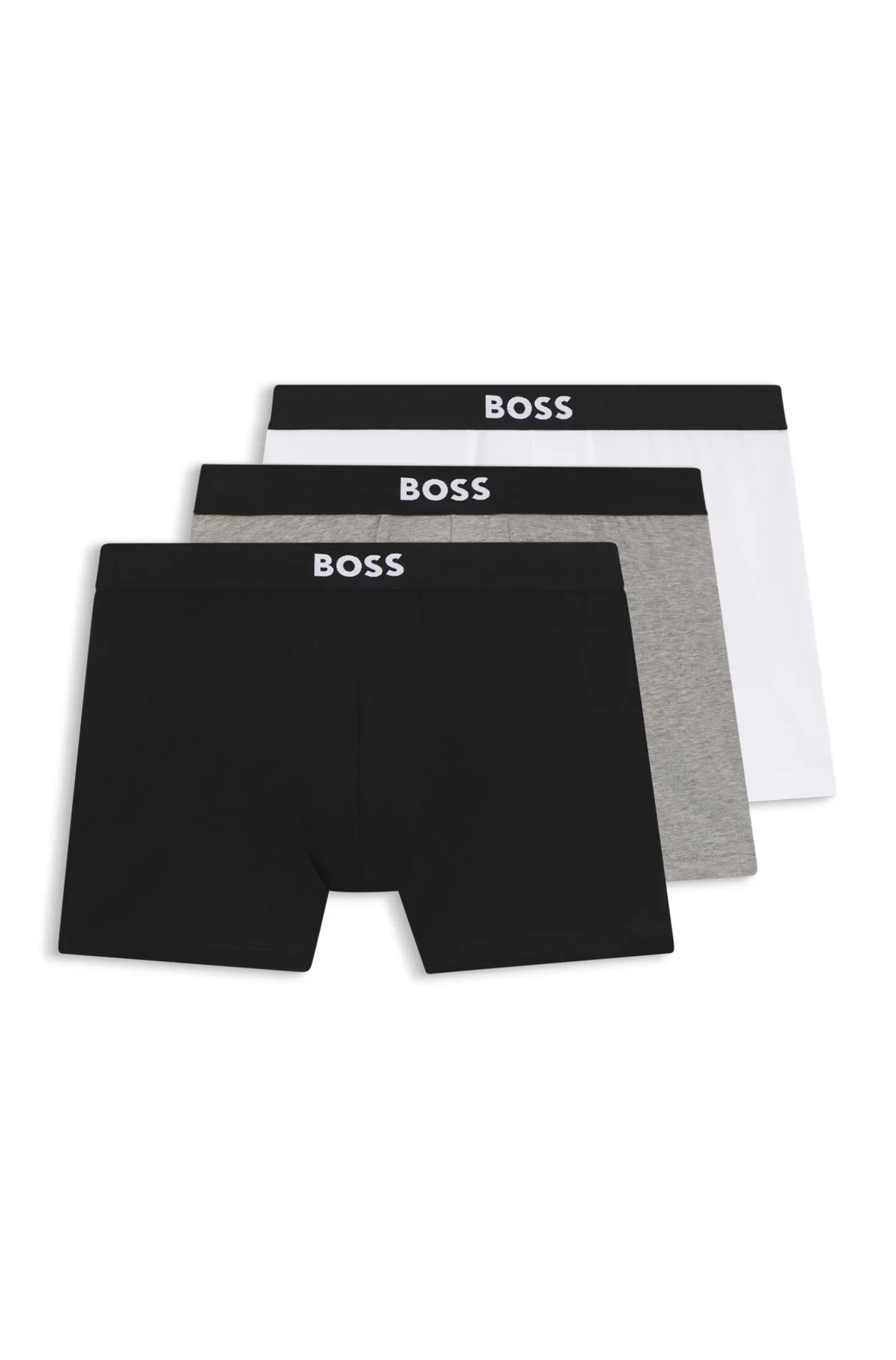 BOSS ONE three-pack of logo-waistband boxer briefs