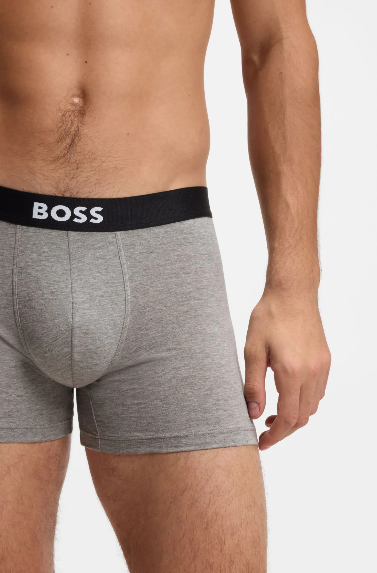 BOSS ONE three-pack of logo-waistband boxer briefs