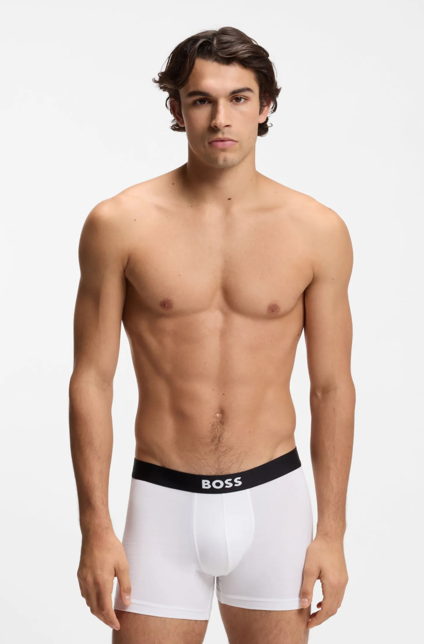 BOSS ONE three-pack of logo-waistband boxer briefs