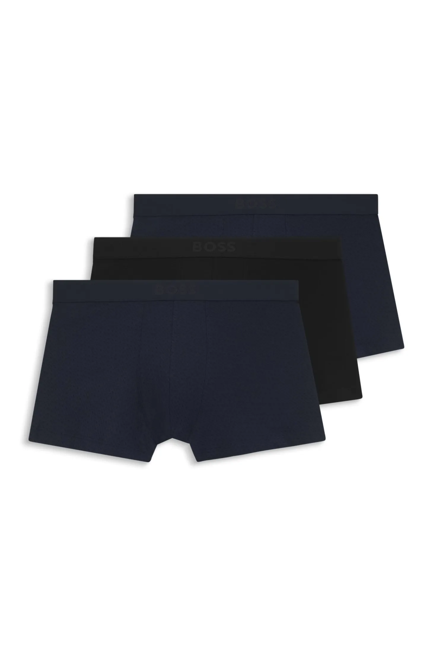 BOSS ONE three-pack of trunks in stretch cotton