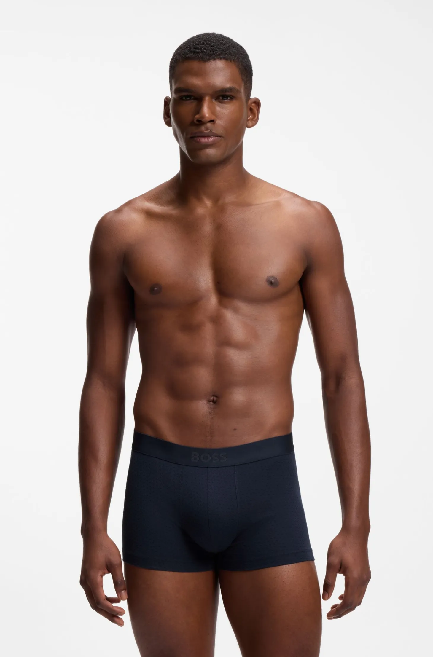 BOSS ONE three-pack of trunks in stretch cotton