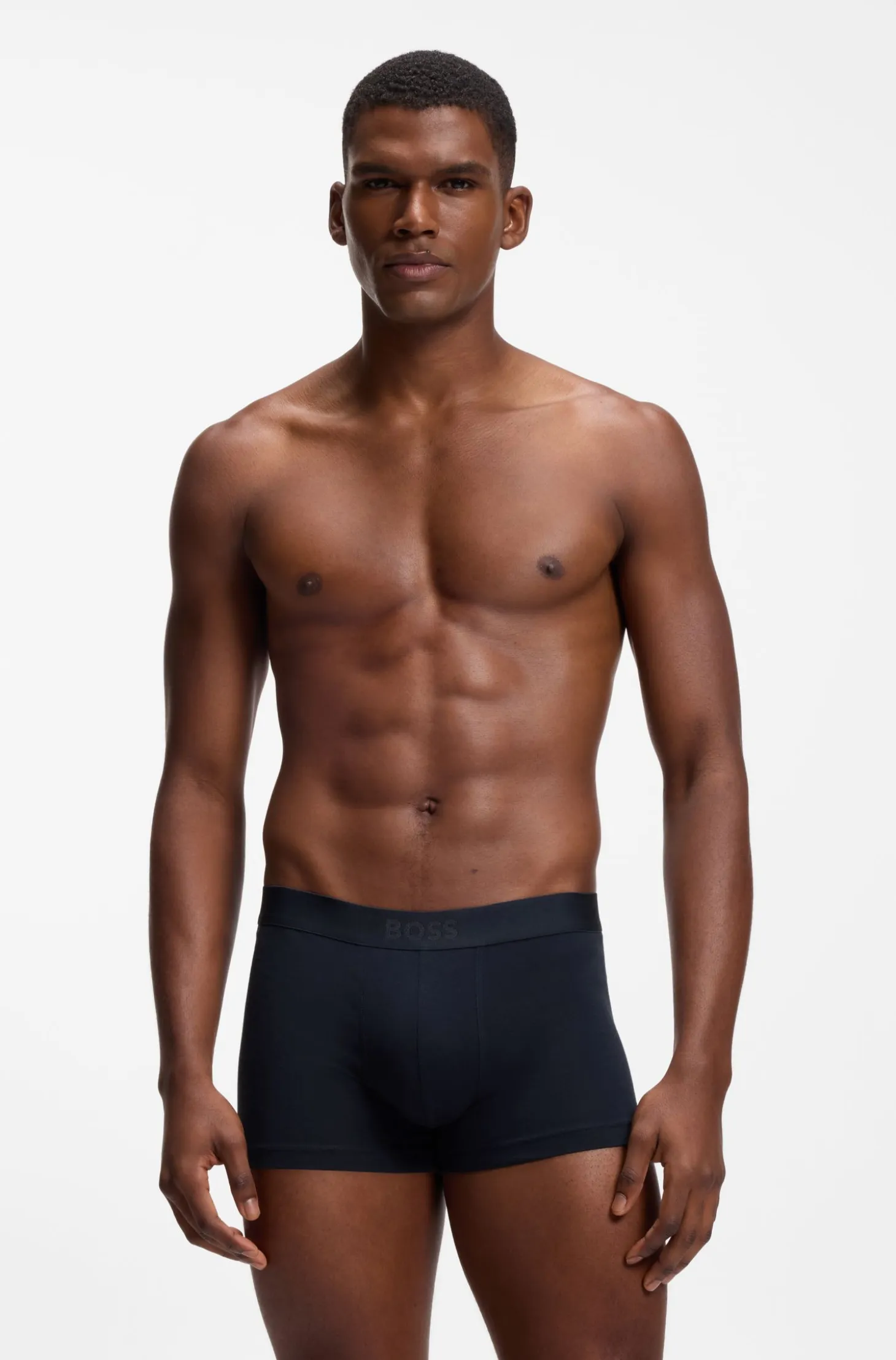 BOSS ONE three-pack of trunks in stretch cotton