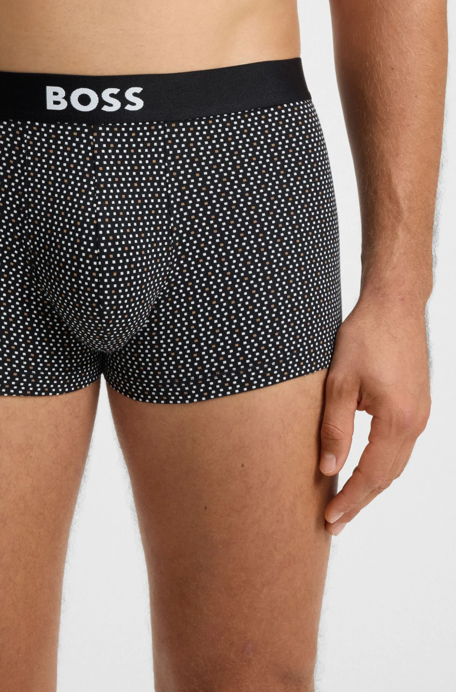 BOSS ONE three-pack of trunks in stretch cotton