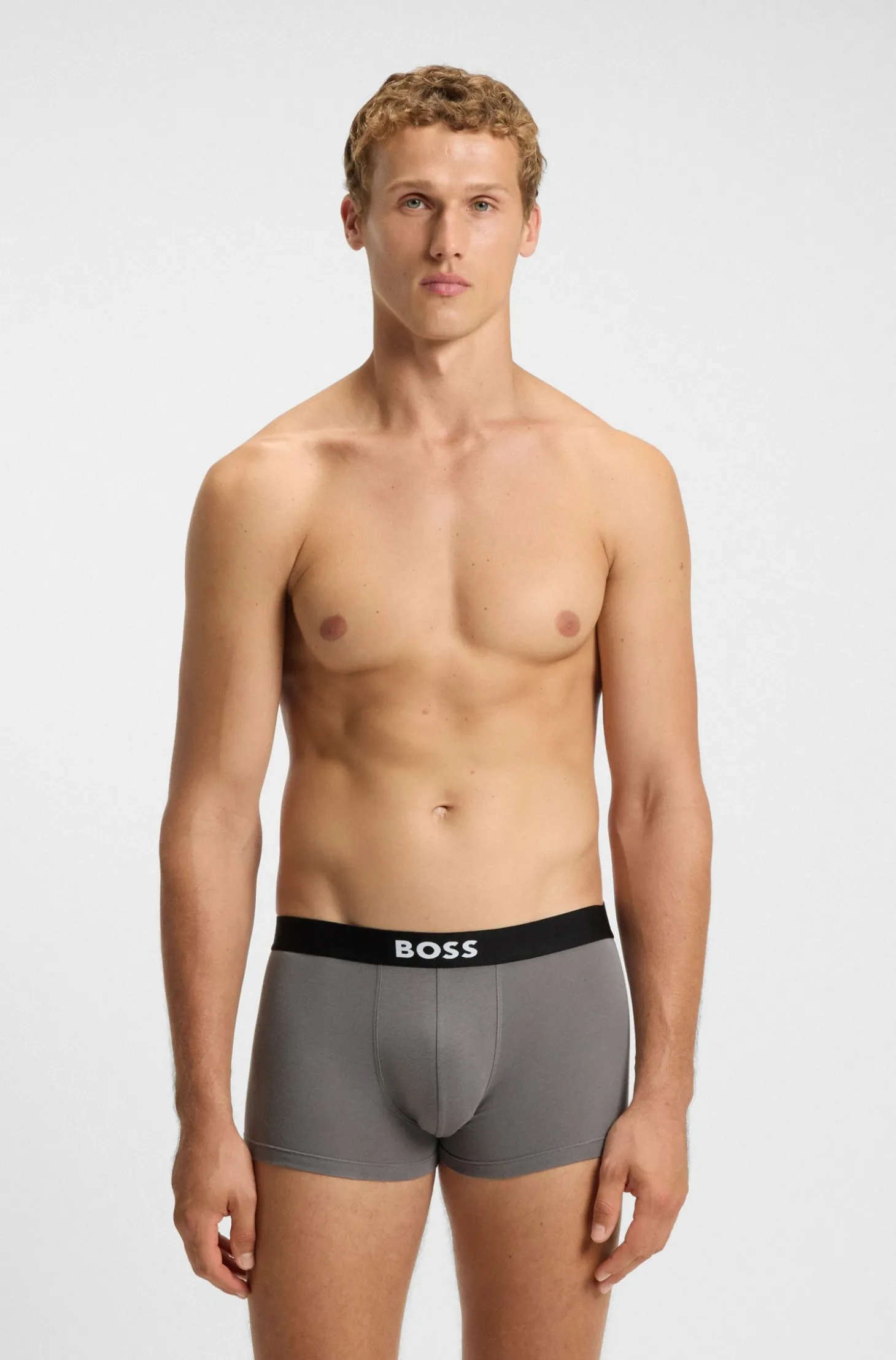 BOSS ONE three-pack of trunks in stretch cotton