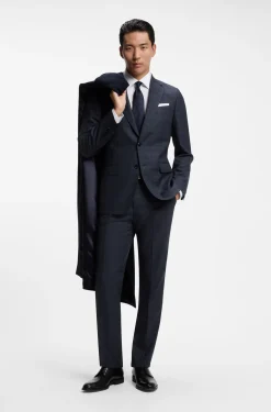 BOSS ONE Two-piece slim-fit suit in checked virgin wool