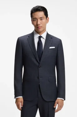 BOSS ONE Two-piece slim-fit suit in checked virgin wool