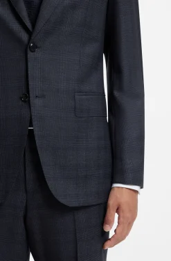 BOSS ONE Two-piece slim-fit suit in checked virgin wool