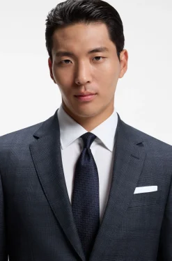 BOSS ONE Two-piece slim-fit suit in checked virgin wool