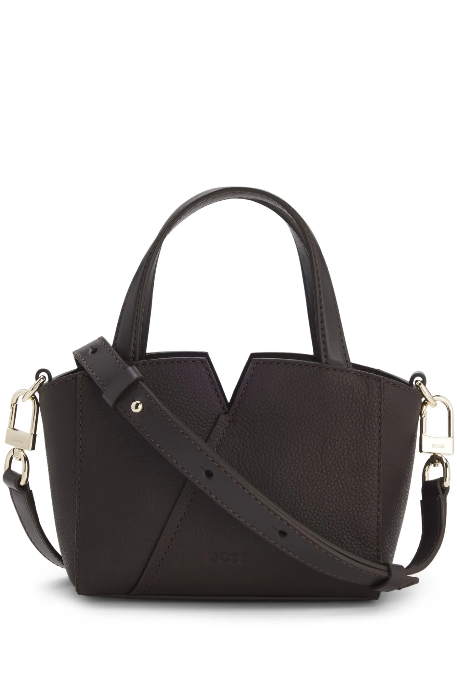 BOSS Revers mini tote bag in grained leather
