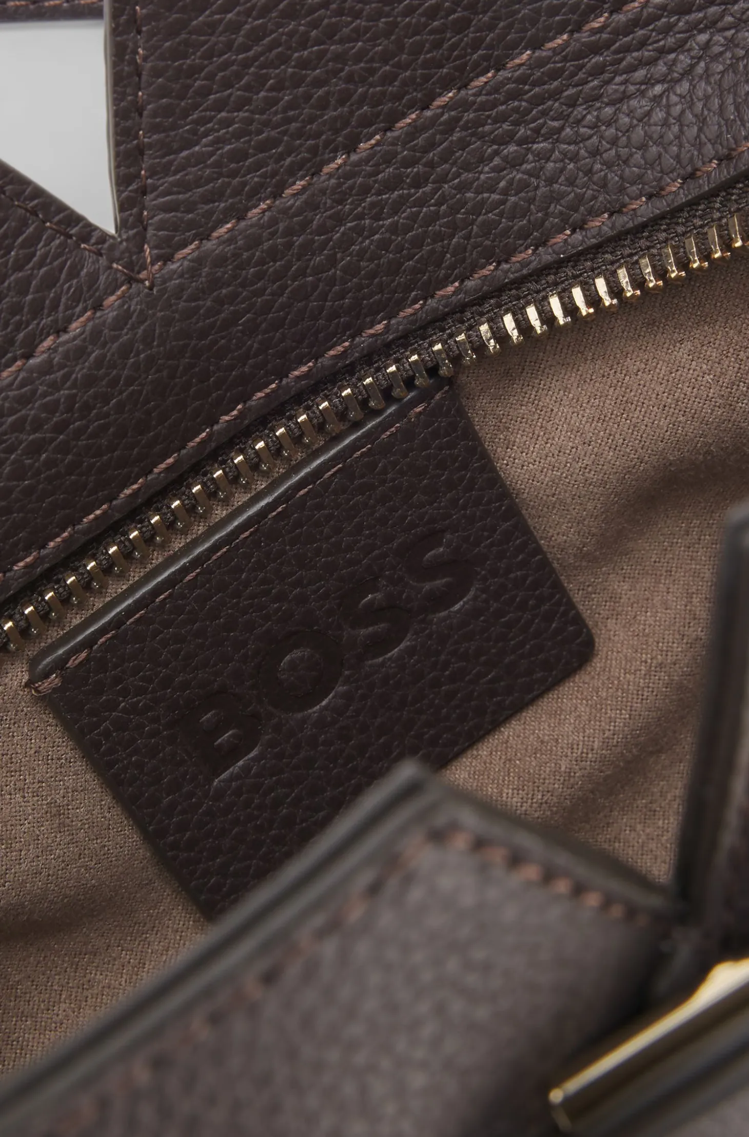 BOSS Revers mini tote bag in grained leather