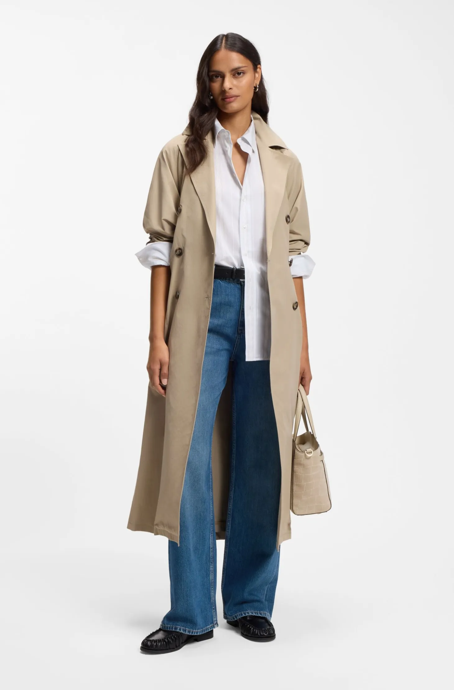 BOSS Revers printed-suede tote bag with belt detail