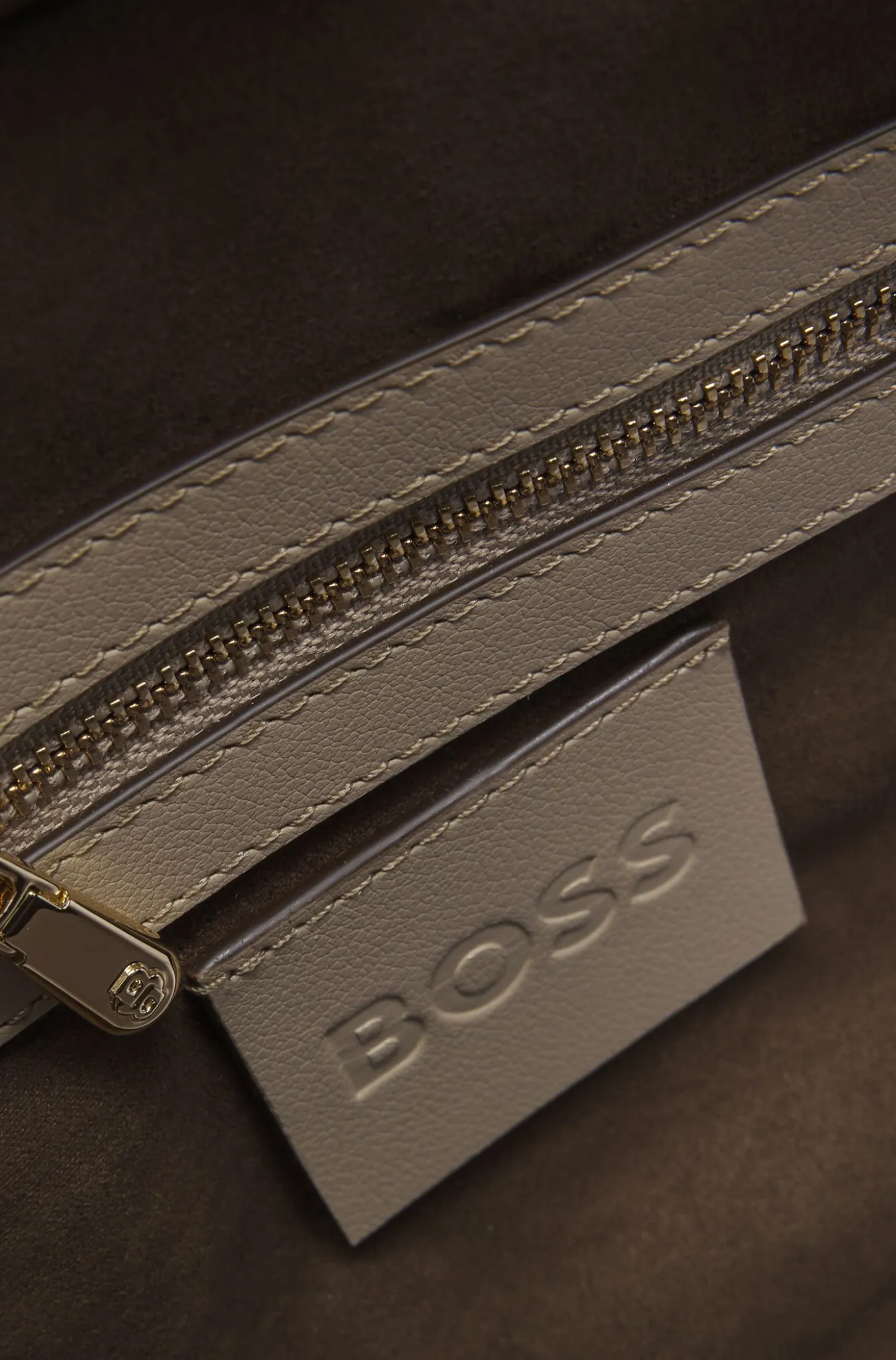 BOSS Revers printed-suede tote bag with belt detail