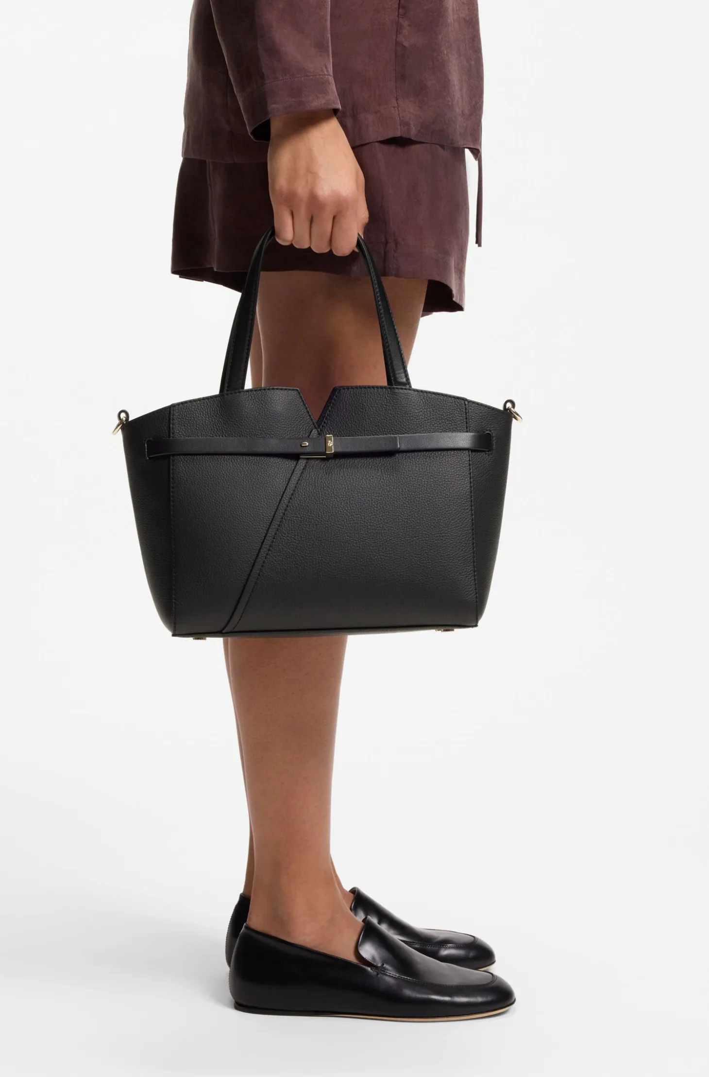 BOSS Revers small leather tote bag with belt detail