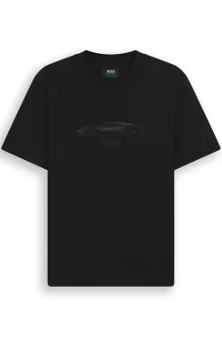 BOSS x ASTON MARTIN cotton T-shirt with car graphic