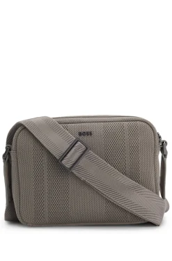 BOSS x ASTON MARTIN knitted crossbody bag with suede trims