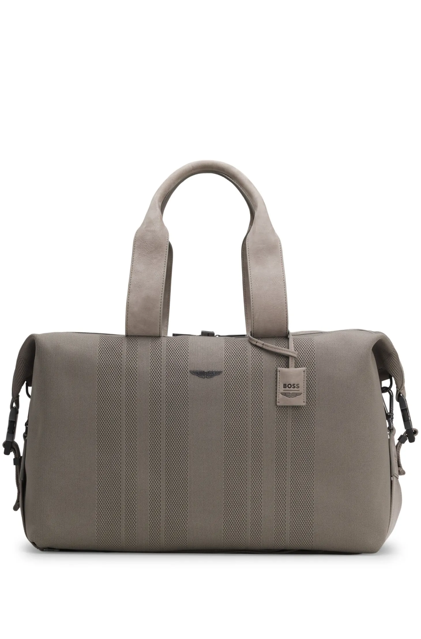 BOSS x ASTON MARTIN knitted holdall with suede trims