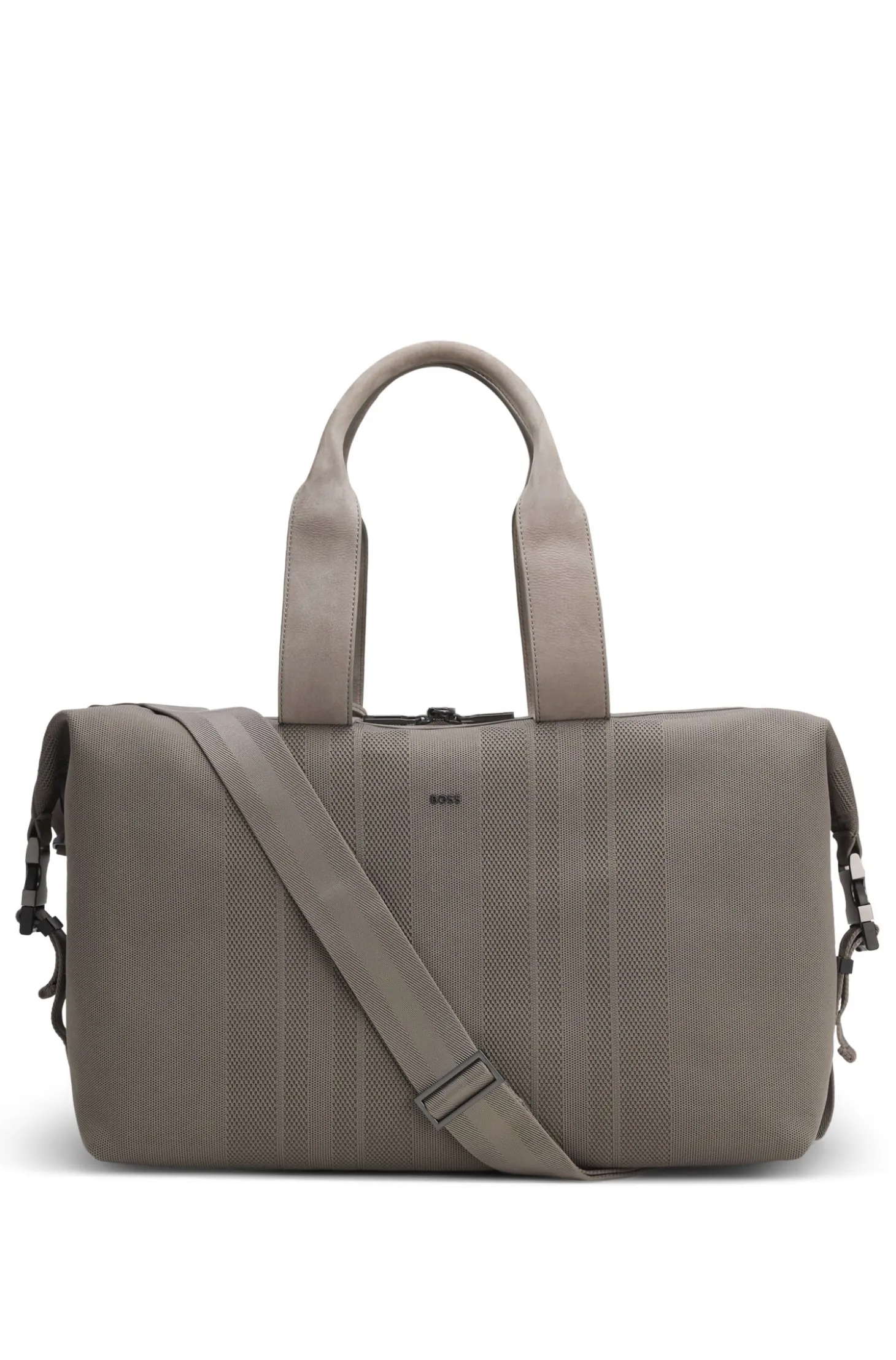 BOSS x ASTON MARTIN knitted holdall with suede trims