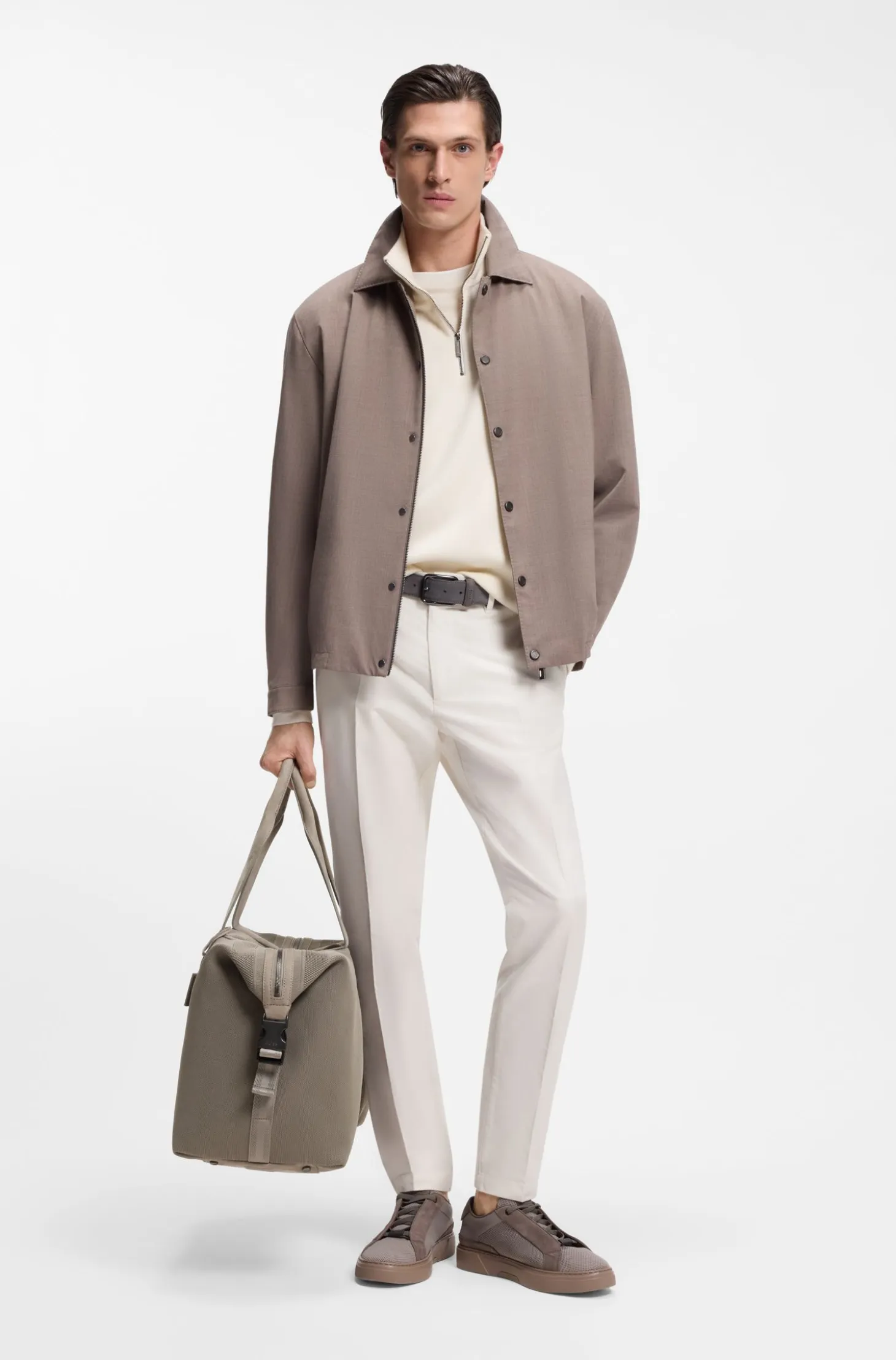 BOSS x ASTON MARTIN knitted holdall with suede trims