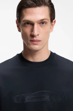 BOSS x ASTON MARTIN mercerised-cotton T-shirt with car artwork