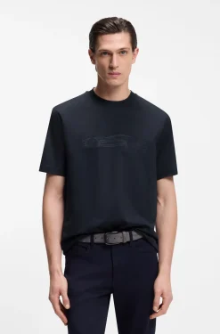 BOSS x ASTON MARTIN mercerised-cotton T-shirt with car artwork