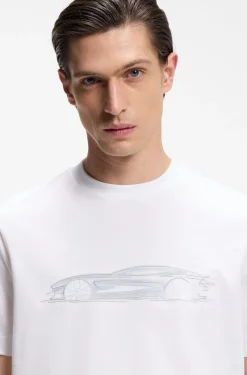BOSS x ASTON MARTIN mercerised-cotton T-shirt with car artwork