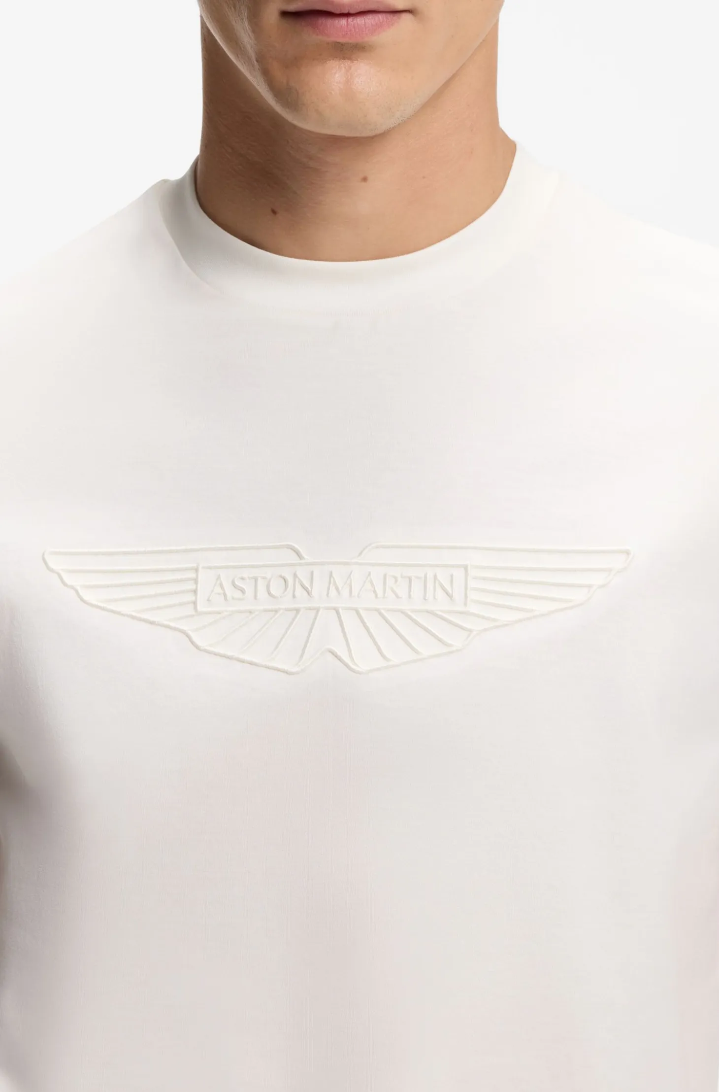 BOSS x ASTON MARTIN mercerised-cotton T-shirt with wing detail