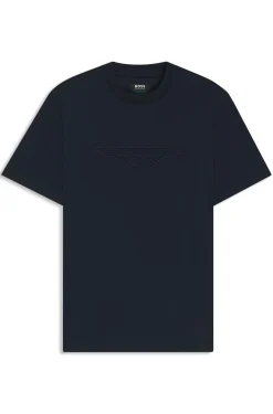 BOSS x ASTON MARTIN mercerised-cotton T-shirt with wing detail