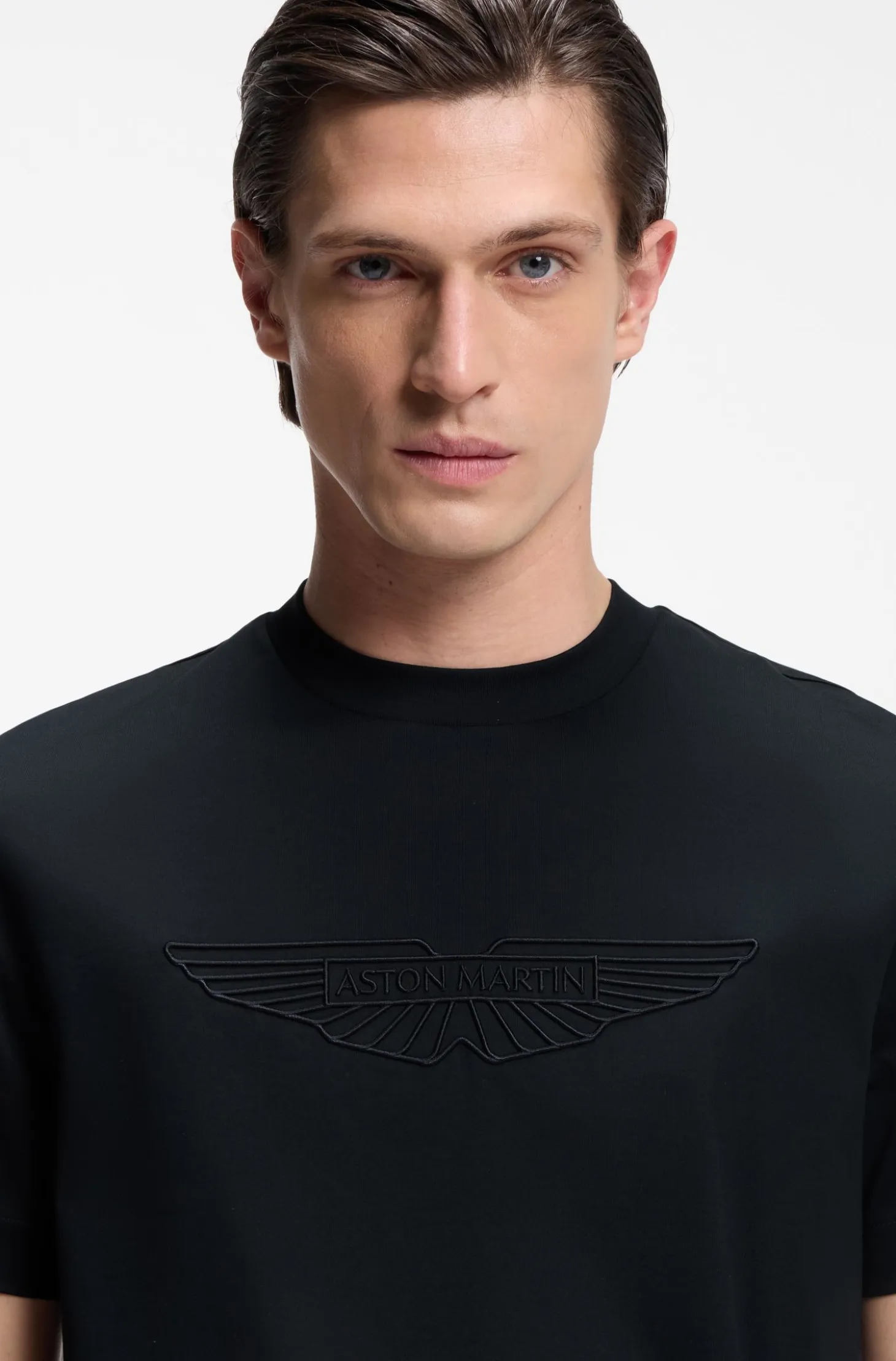 BOSS x ASTON MARTIN mercerised-cotton T-shirt with wing detail