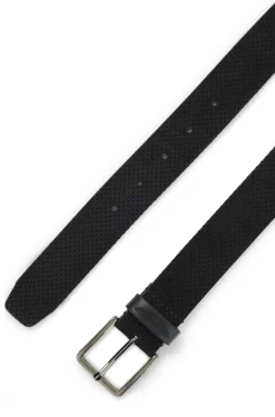 BOSS x ASTON MARTIN perforated-suede belt with logo