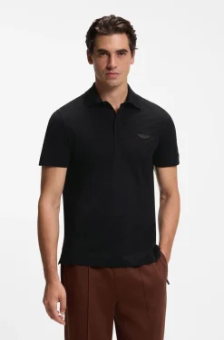 BOSS x ASTON MARTIN polo shirt in mercerised cotton jacquard