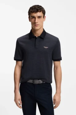BOSS x ASTON MARTIN polo shirt in wool-cotton piqué