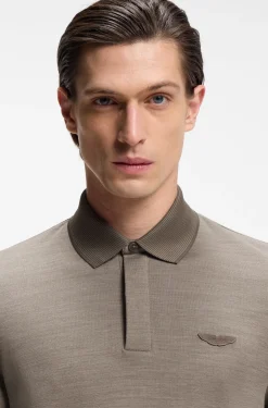 BOSS x ASTON MARTIN polo shirt in wool-cotton piqué