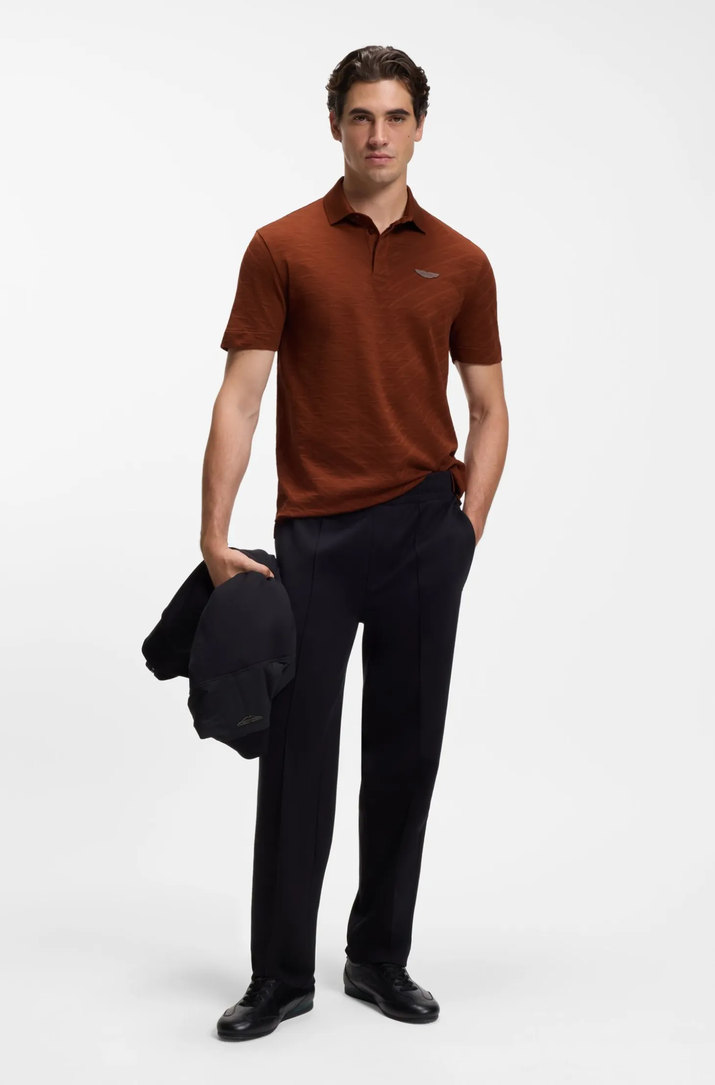 BOSS x ASTON MARTIN polo shirt in mercerised cotton jacquard