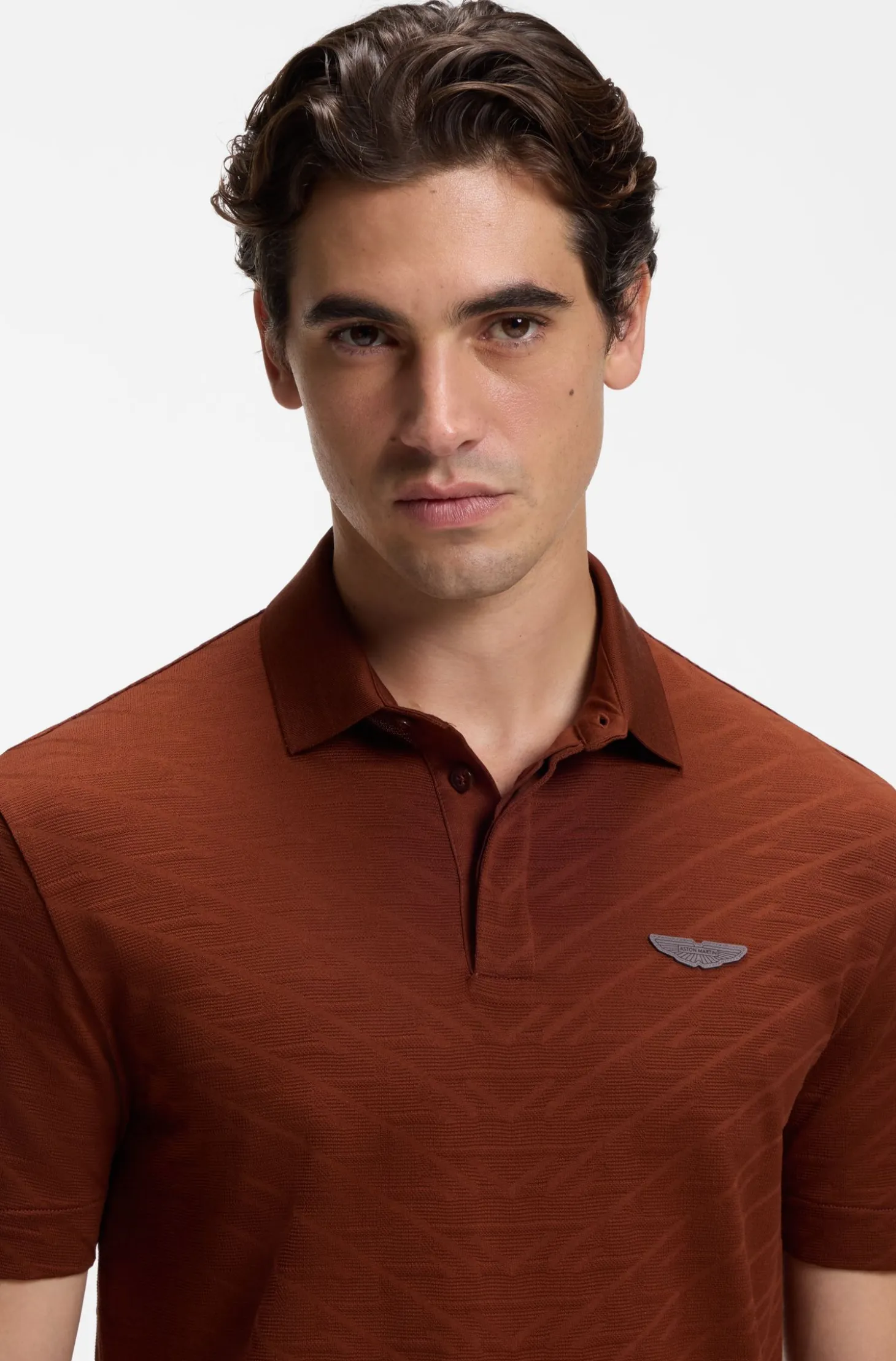 BOSS x ASTON MARTIN polo shirt in mercerised cotton jacquard
