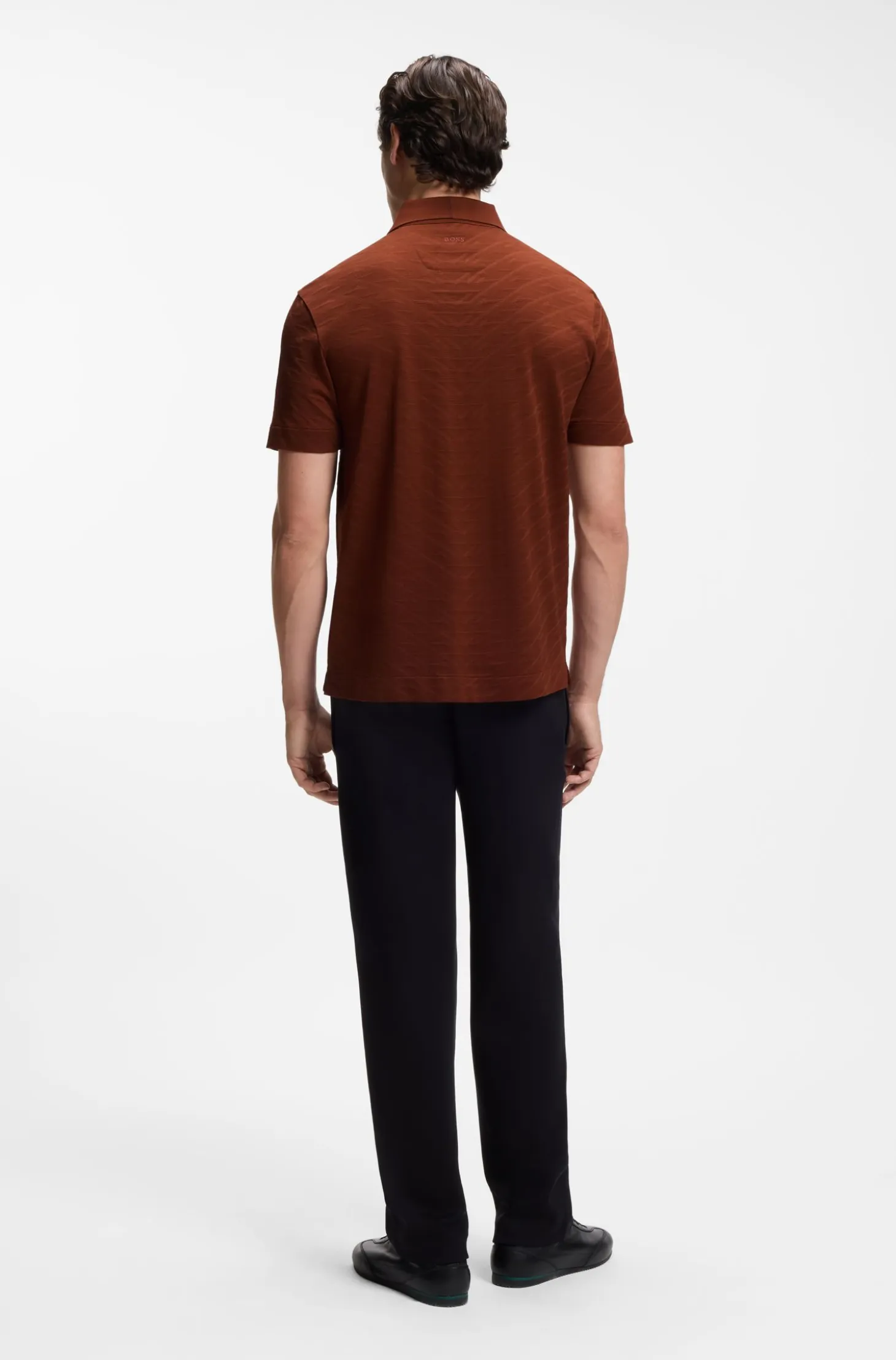 BOSS x ASTON MARTIN polo shirt in mercerised cotton jacquard