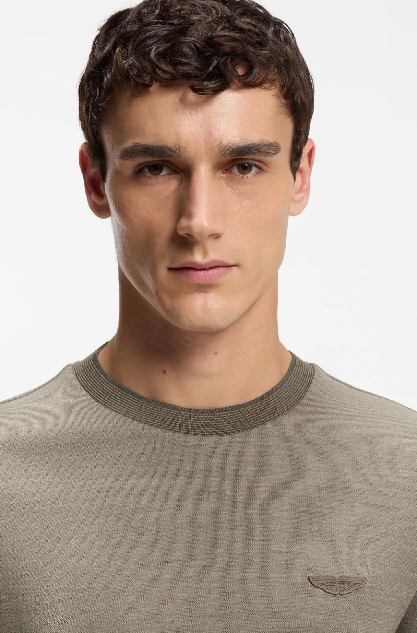 BOSS x ASTON MARTIN T-shirt in wool-cotton jacquard